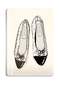 Daphne Ballet Flats Fashion Sketch Decoupage Glass Tray - Ben's Garden
