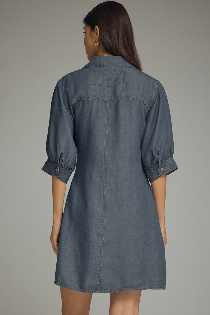 Dark Denim Side Tie Dress
