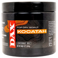 Black jar of DAX Kocatah for dry scalp with coconut oil on a white background