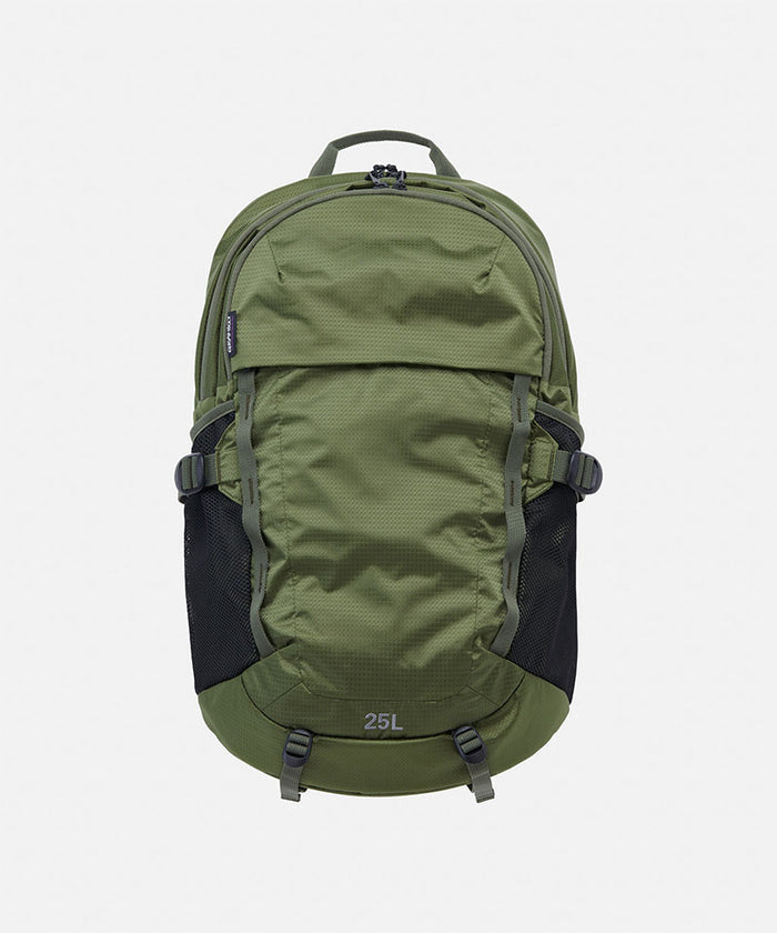 Olive Gramicci Day Pack 25L backpack against a light-tone background.