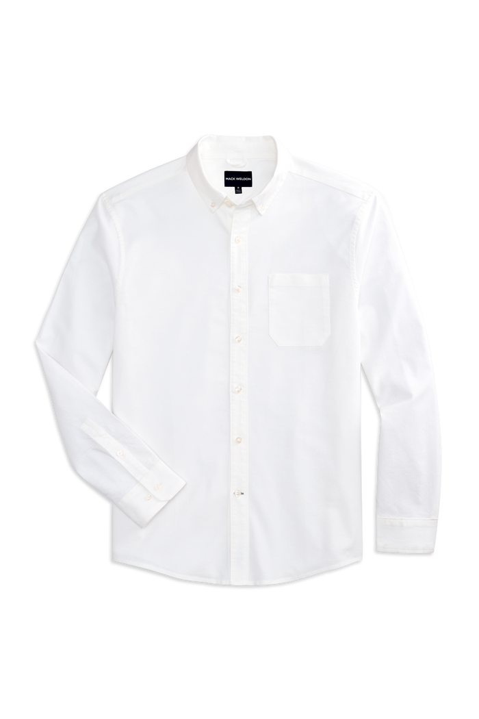Front view of Dean Oxford Shirt in Bright White