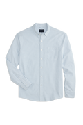 Front view of Dean Oxford Shirt in Dean Blue / White - Bengal Stripe