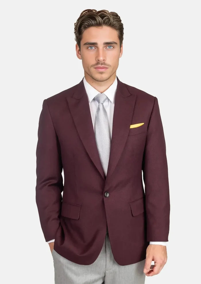 Deep Burgundy Birdseye Jacket - SARTORO
