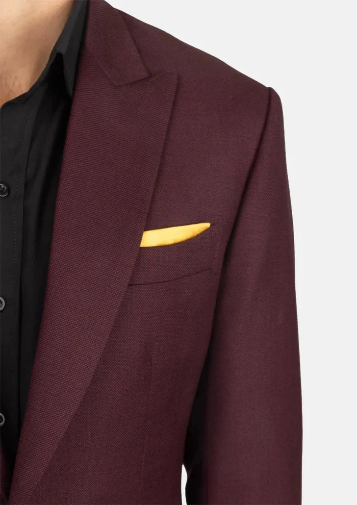 Deep Burgundy Birdseye Jacket - SARTORO