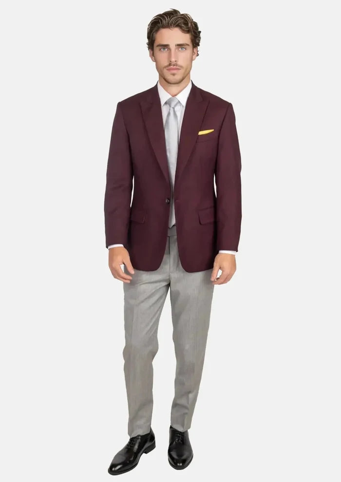 Deep Burgundy Birdseye Jacket - SARTORO