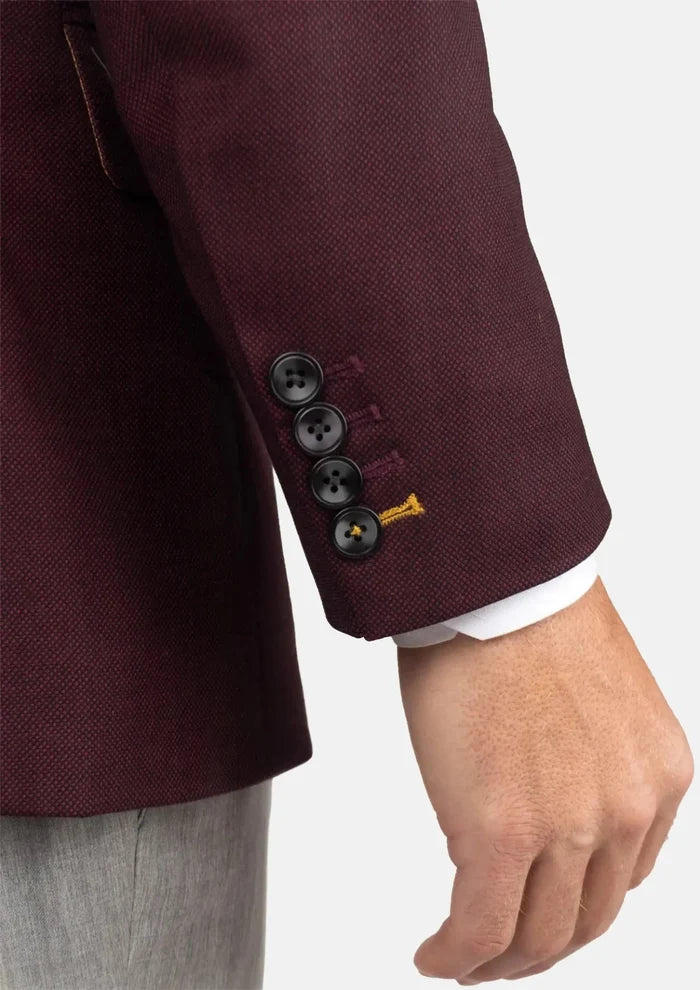Deep Burgundy Birdseye Jacket - SARTORO