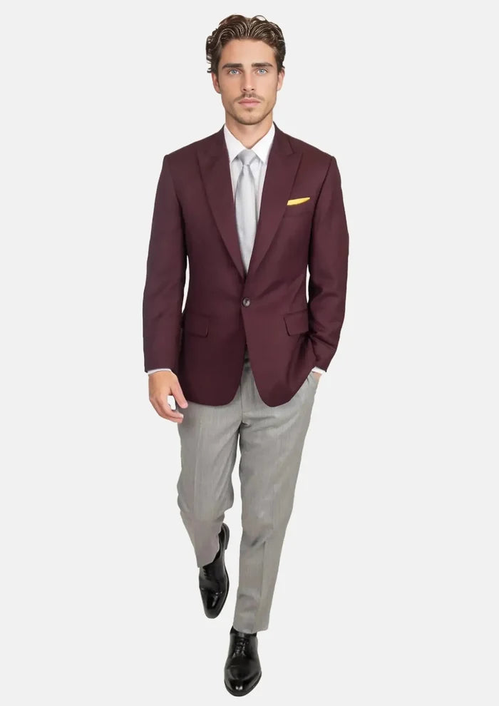 Deep Burgundy Birdseye Jacket - SARTORO