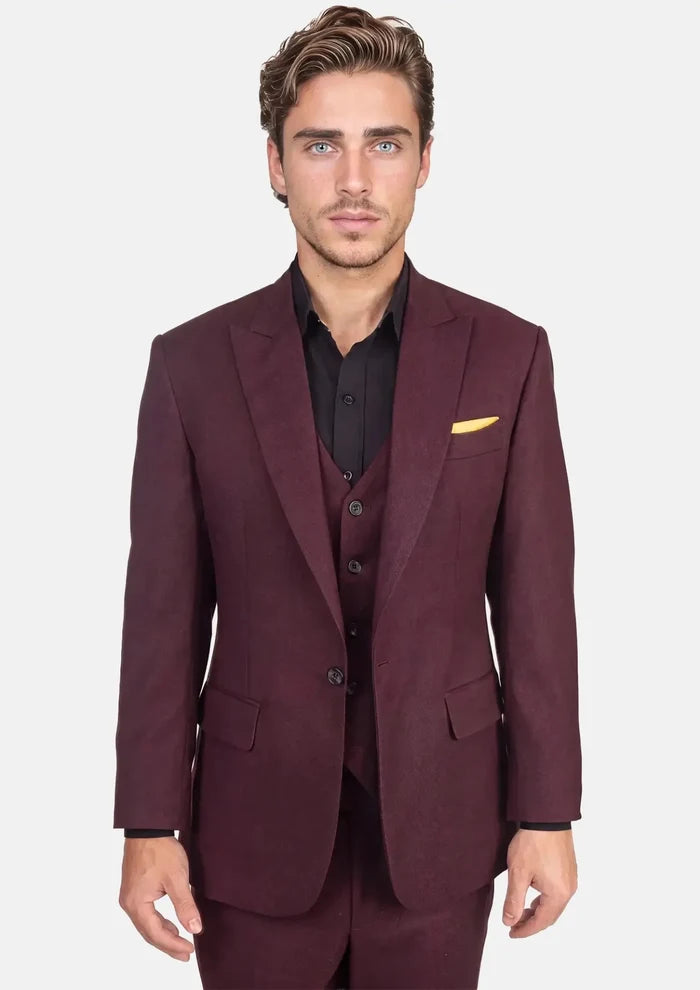 Deep Burgundy Birdseye Suit - SARTORO