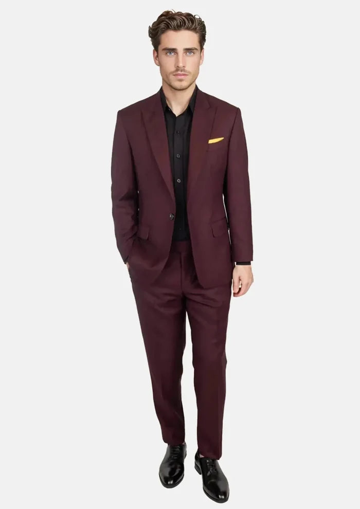Deep Burgundy Birdseye Suit - SARTORO