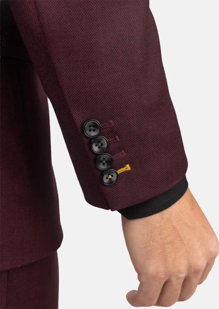 Deep Burgundy Birdseye Suit - SARTORO
