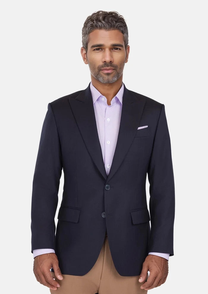 Deep Navy Herringbone Bryant Jacket - SARTORO