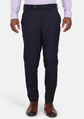 Deep Navy Herringbone Pants - SARTORO