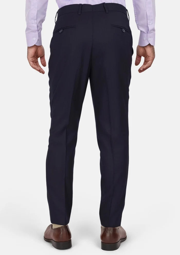 Deep Navy Herringbone Pants - SARTORO