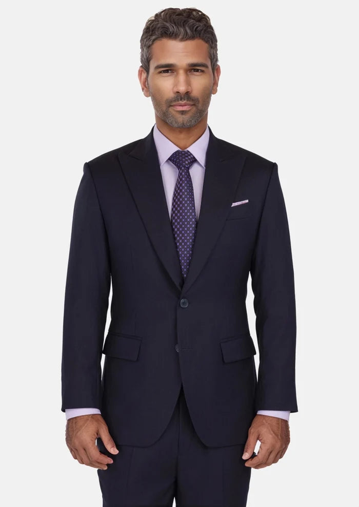 Deep Navy Herringbone Bryant Suit - SARTORO