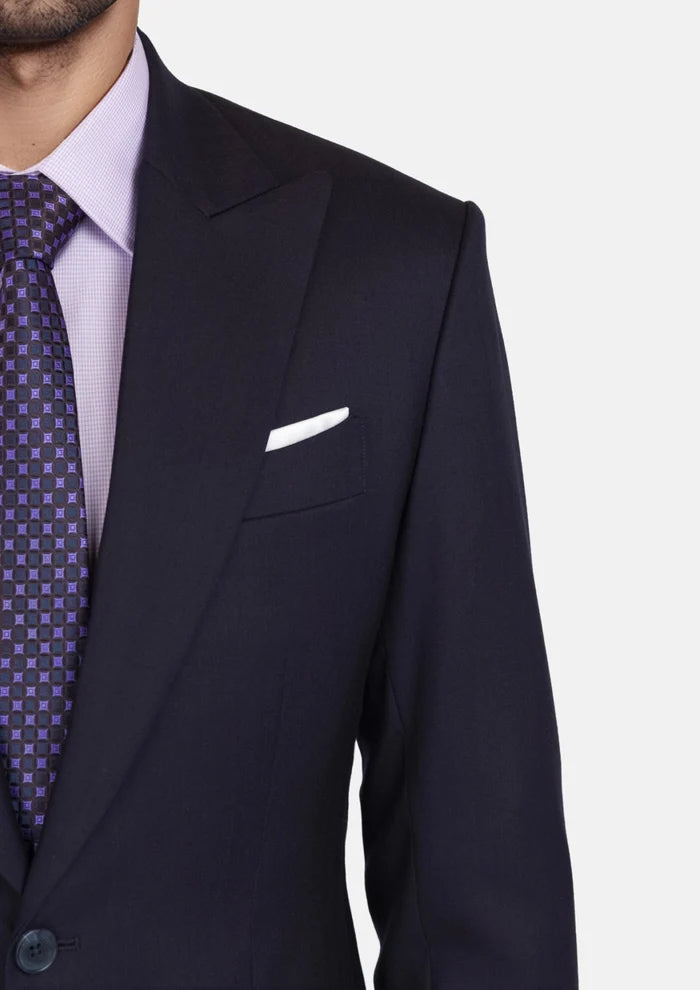 Deep Navy Herringbone Bryant Suit - SARTORO