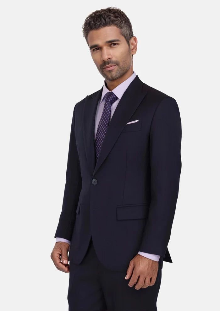 Deep Navy Herringbone Bryant Suit - SARTORO
