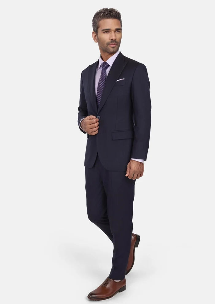 Deep Navy Herringbone Bryant Suit - SARTORO