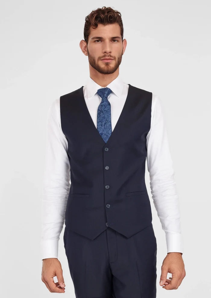 Deep Navy Vest - SARTORO