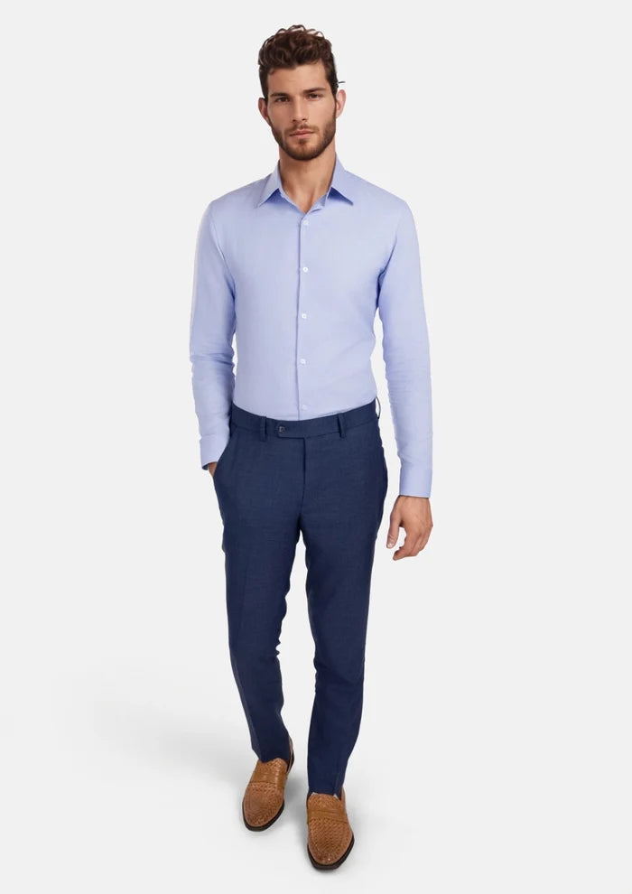 Delft Blue Bamboo Pants - SARTORO