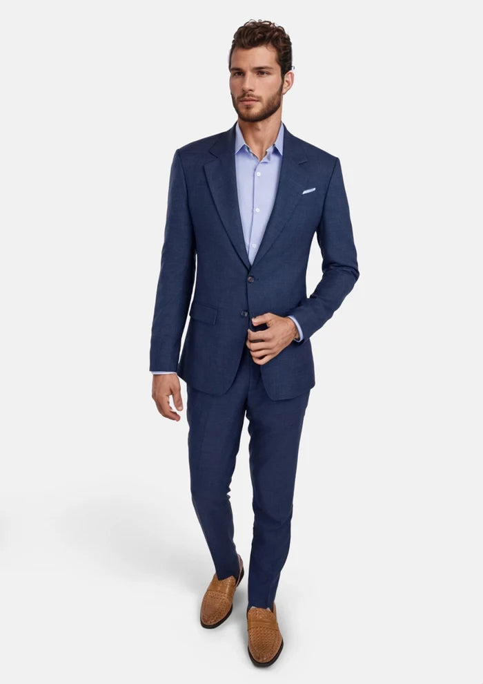 Delft Blue Bamboo Ellis Suit - SARTORO