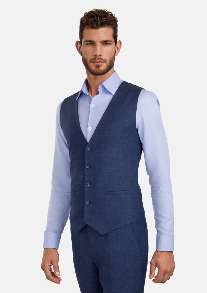 Delft Blue Bamboo Vest - SARTORO