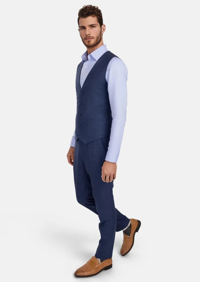 Delft Blue Bamboo Vest - SARTORO