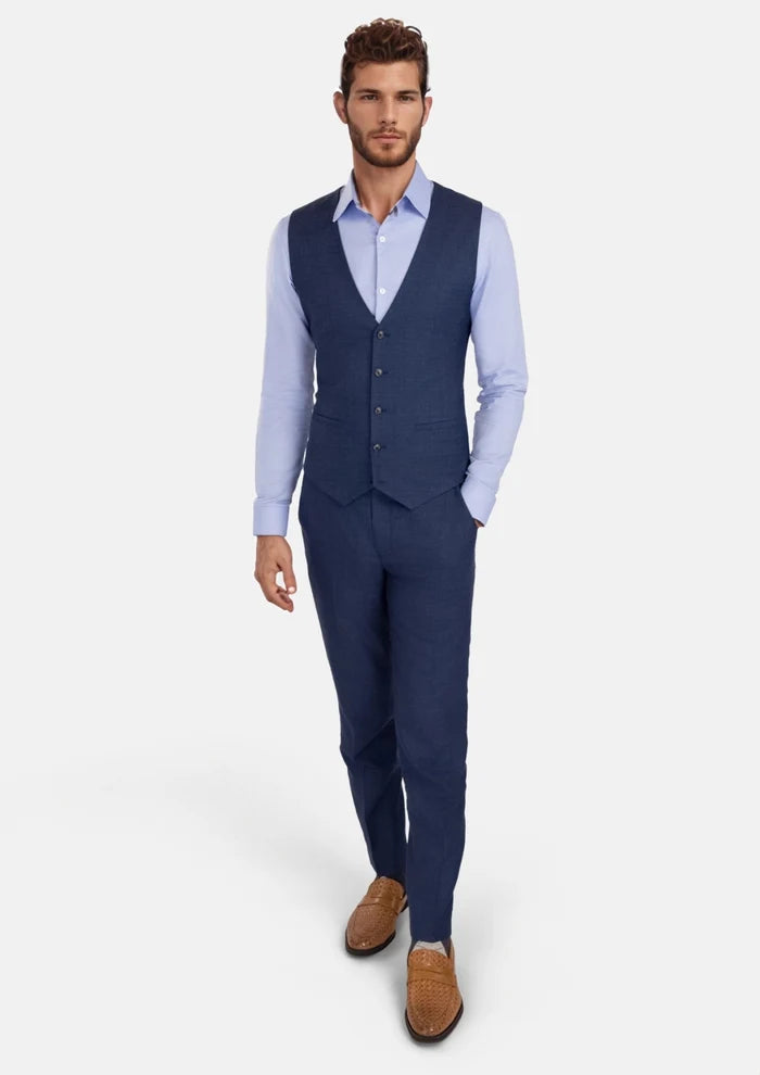 Delft Blue Bamboo Vest - SARTORO