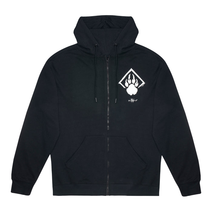 Diablo IV Druid Sigil Black Zip-Up Hoodie - Front View