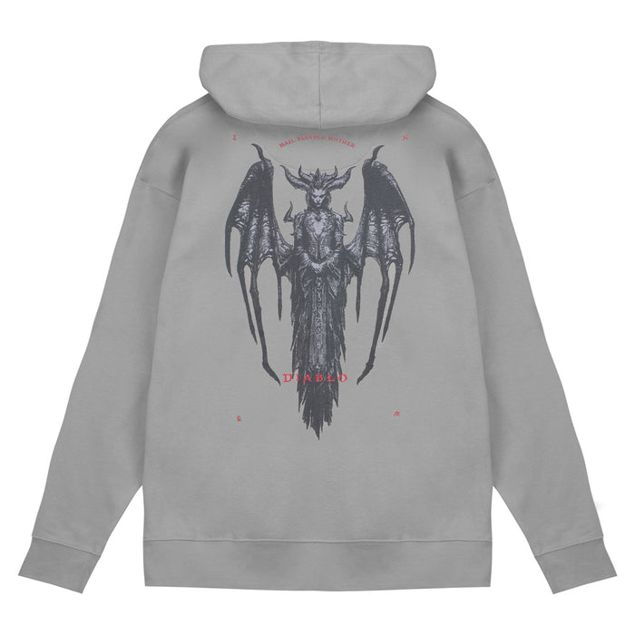 Diablo Lilith Blessed Mother Pullover Hoodie - Back View Grey Version