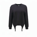 DION LEE BLACK GARTER SWEATER - SIZE L
