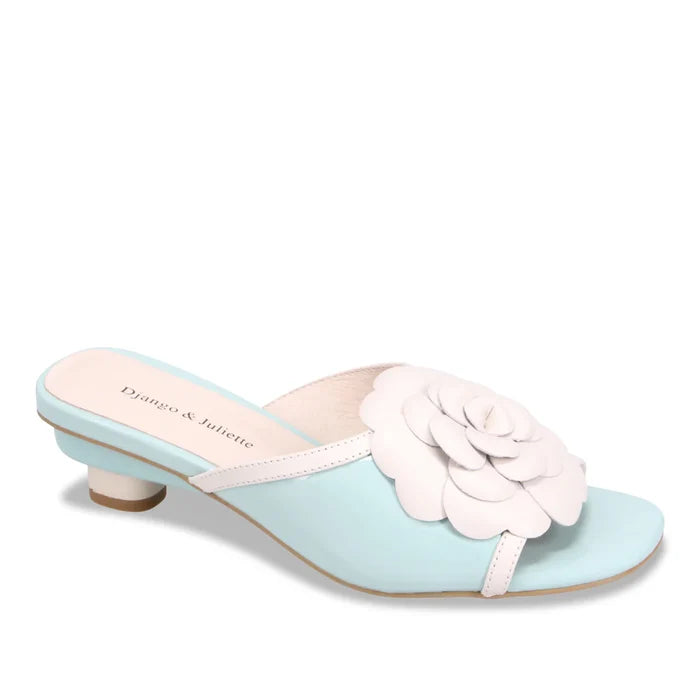 Django & Juliette VEVINA Heeled Mule in Baby Blue