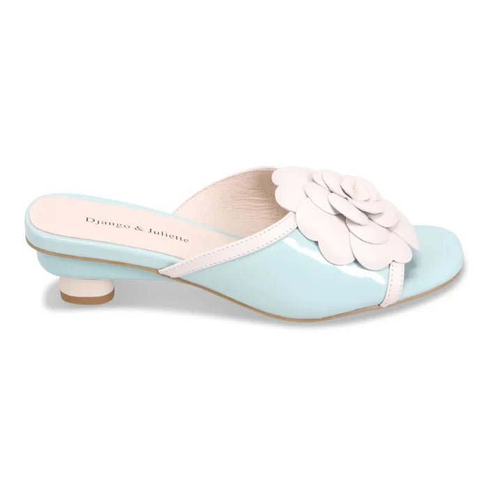 Django & Juliette VEVINA Heeled Mule in Baby Blue
