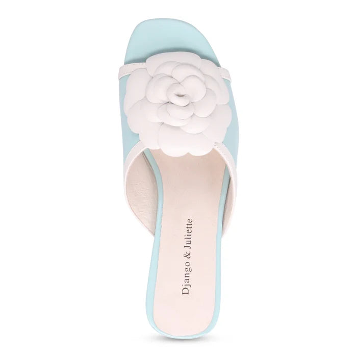 Django & Juliette VEVINA Heeled Mule in Baby Blue