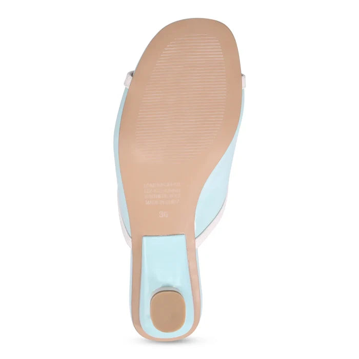 Django & Juliette VEVINA Heeled Mule in Baby Blue
