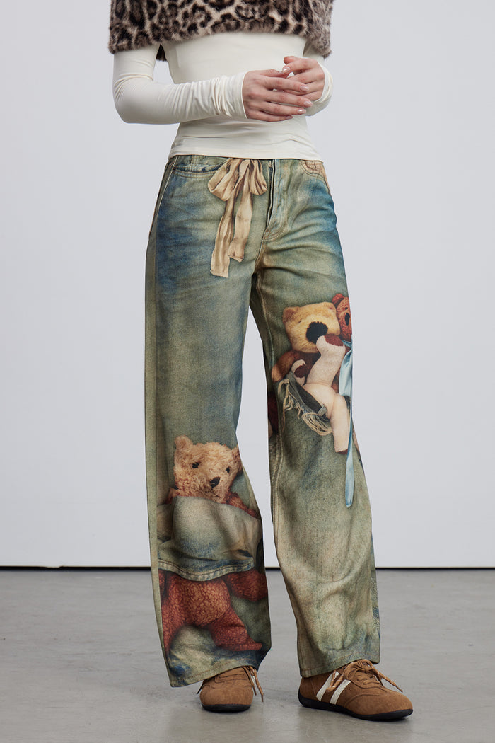 Dmitar Print Barrel Jeans