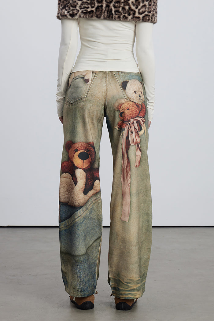 Dmitar Print Barrel Jeans