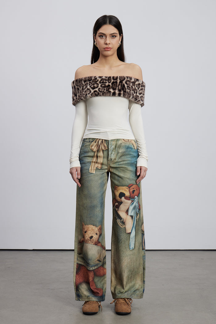 Dmitar Print Barrel Jeans