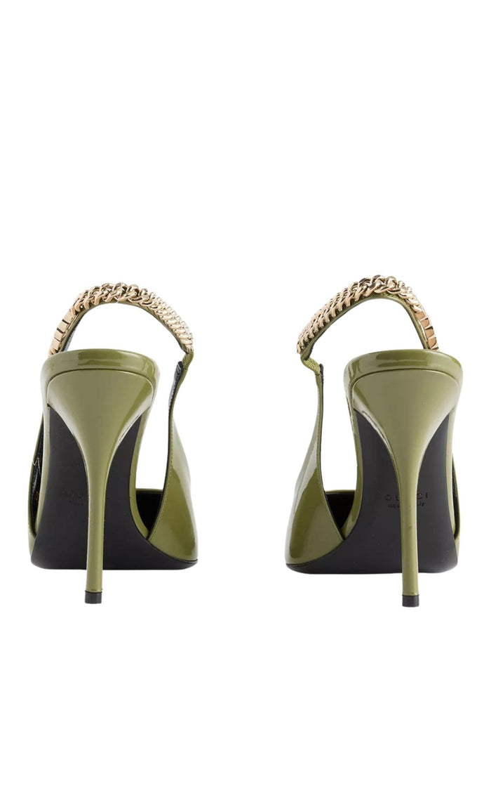 Gucci double strap leather sandals with Double G hardware