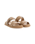 Double Studded Straps Flat Slippers