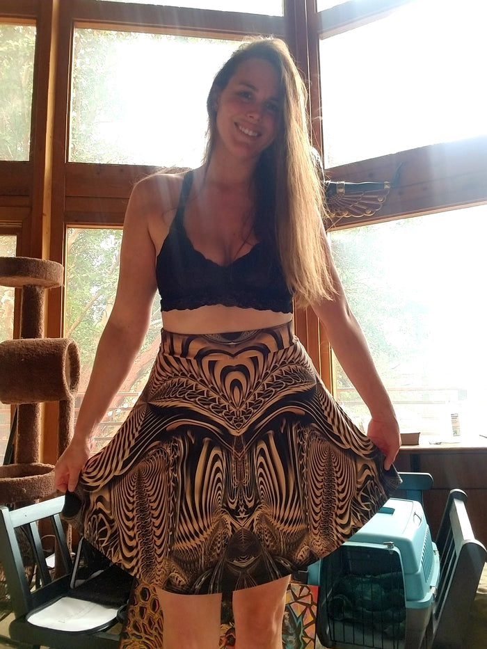 Down the Ribbit Hole High Waist Flare Skirt