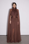 Dylan Backless Ruch Mesh Maxi Dress