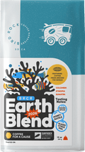 Earth Blend coffee bag featuring coral reef artwork and ocean themed visuals for Bird Rock Coffee Roasters.