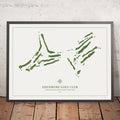 A framed image of Edenmore Golf Club in the style of a simple and modern golf course map