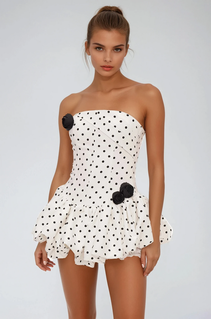 Eilonwy Flower Dot Bubble Mini Dress