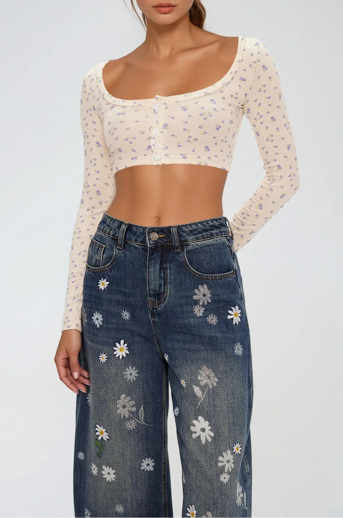 Eiluned Floral Crop Top