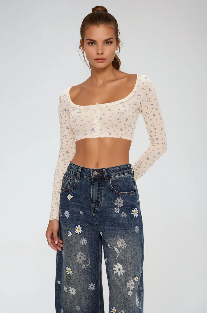 Eiluned Floral Crop Top