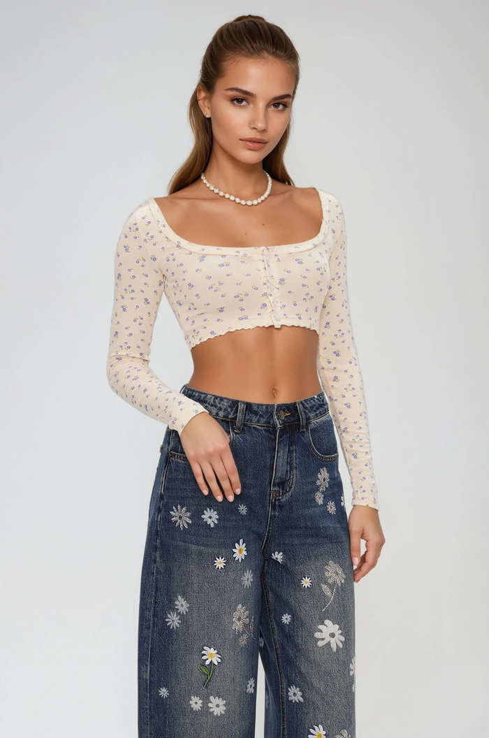 Eiluned Floral Crop Top