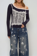 Eini One Shoulder Lace Top In Black