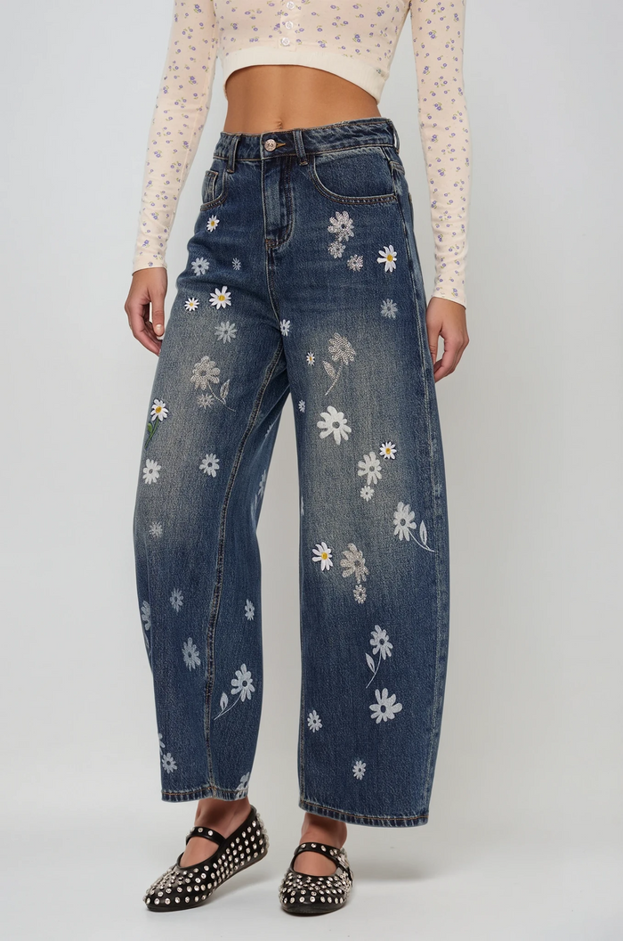 Eir Floral Barrel Jeans