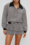 Eira Grid Pleated Skirt Set